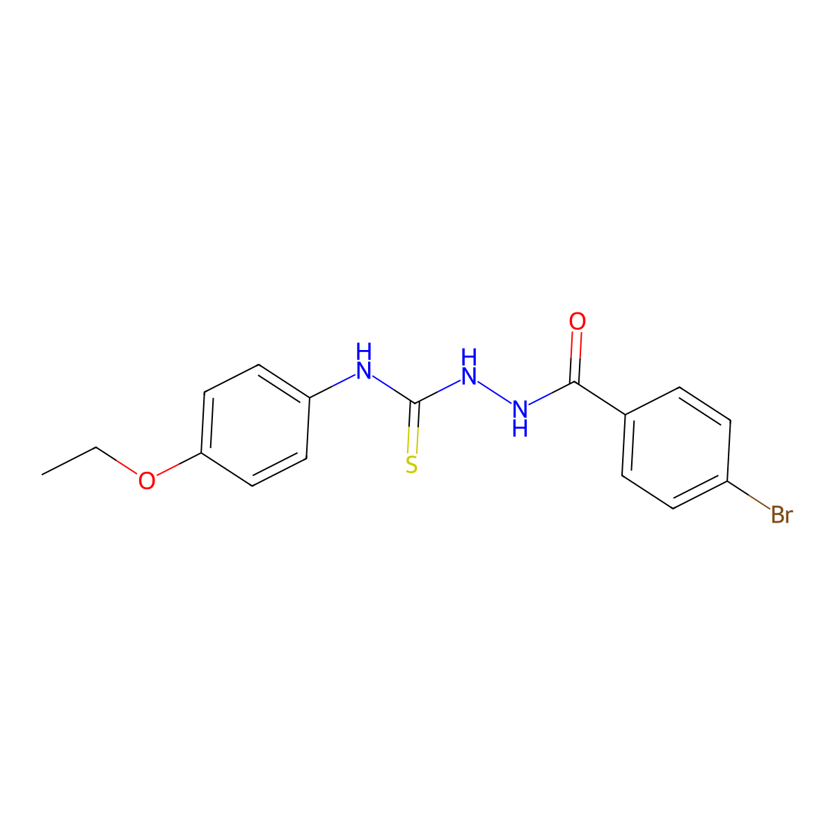 (Z)-2-(4-bromobenzoyl)-N-(4-ethoxyphenyl)hydrazinecarbimidothioic acid molecular structure, CAS 326013-94-9