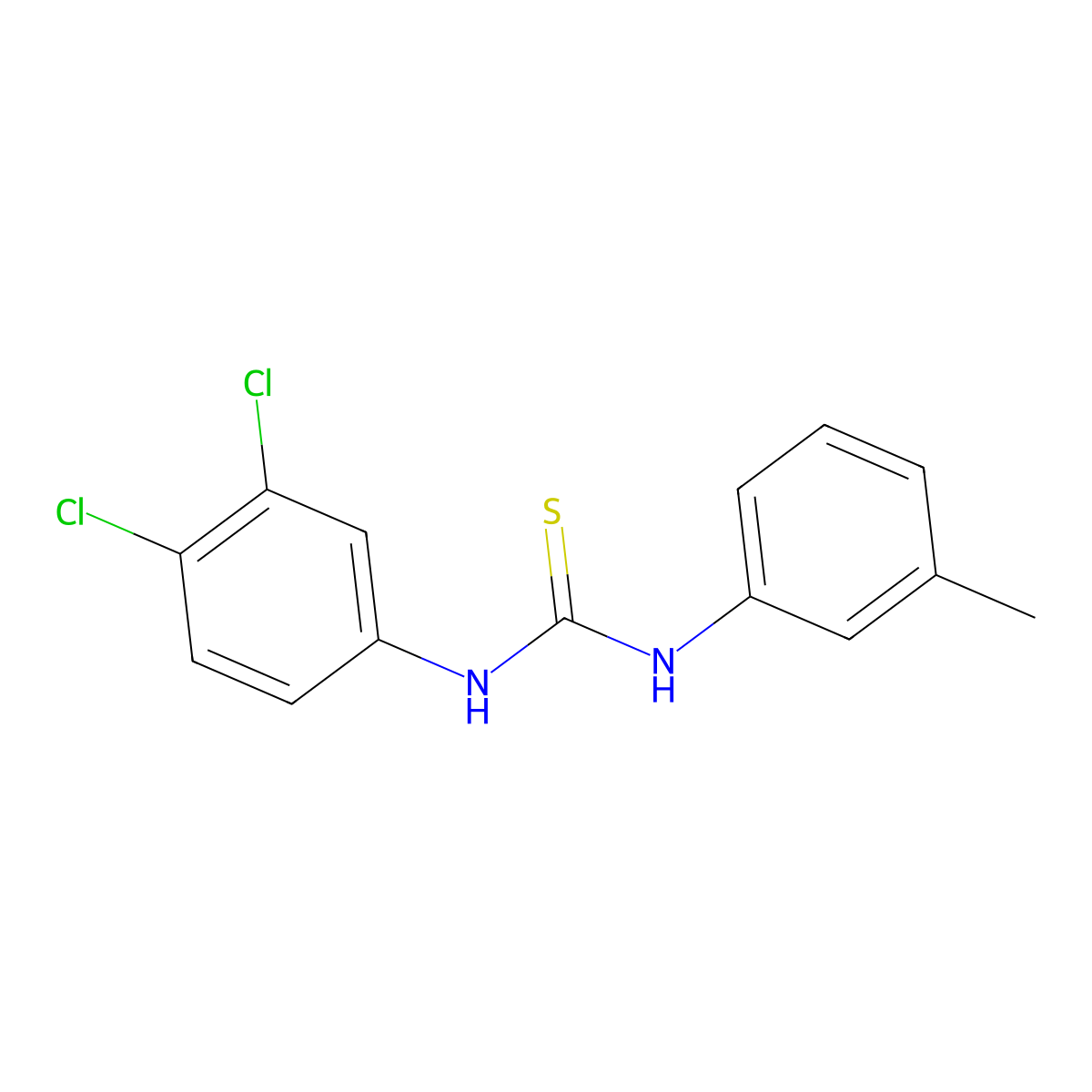 1-(3,4-Dichlorophenyl)-3-(3-methylphenyl)thiourea molecular structure, CAS 326014-02-2