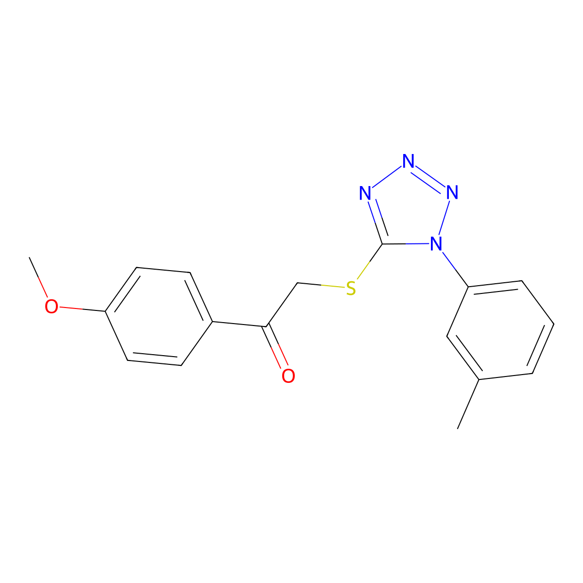1-(4-Methoxyphenyl)-2-[1-(3-methylphenyl)tetrazol-5-yl]sulfanylethanone molecular structure, CAS 326014-64-6