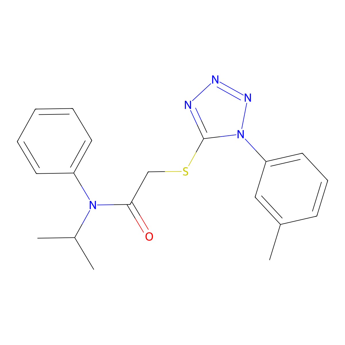 2-{[1-(3-methylphenyl)-1H-1,2,3,4-tetrazol-5-yl]sulfanyl}-N-phenyl-N-(propan-2-yl)acetamide molecular structure, CAS 326014-70-4