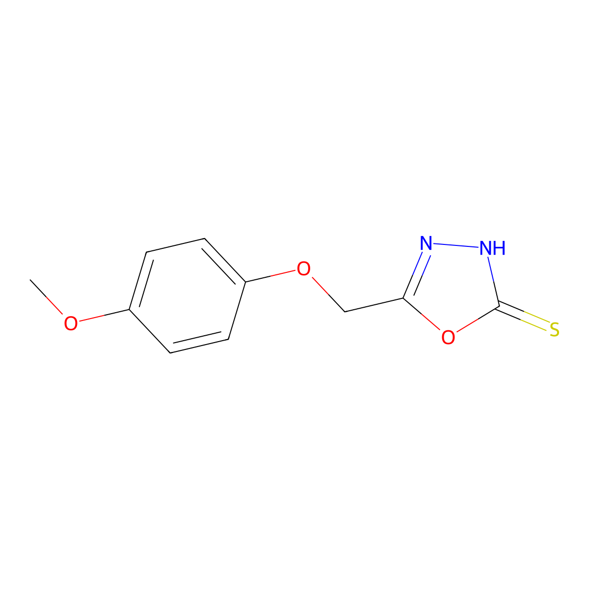 5-[(4-Methoxyphenoxy)methyl]-1,3,4-oxadiazole-2-thiol molecular structure, CAS 326014-92-0