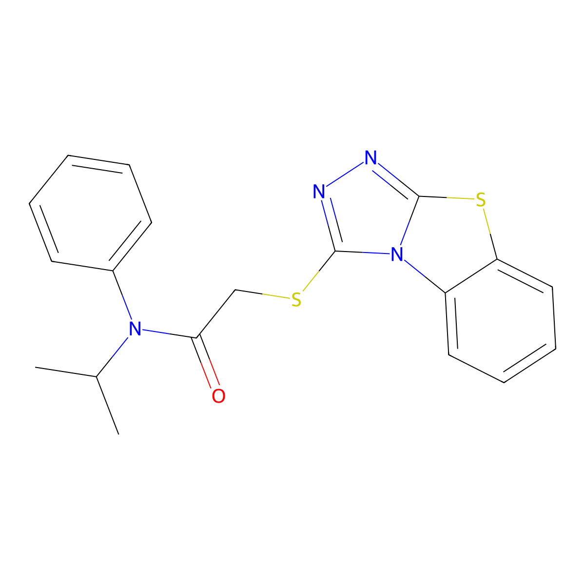 2-(benzo[4,5]thiazolo[2,3-c][1,2,4]triazol-3-ylthio)-N-isopropyl-N-phenylacetamide molecular structure, CAS 326015-00-3