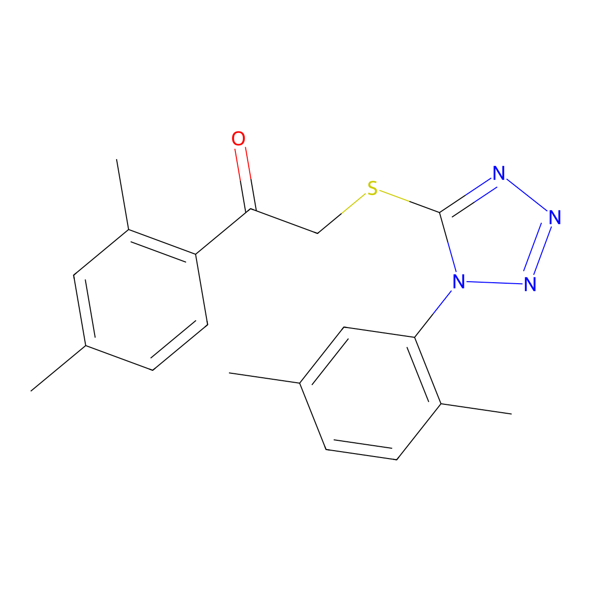 1-(2,4-dimethylphenyl)-2-{[1-(2,5-dimethylphenyl)-1H-tetrazol-5-yl]sulfanyl}ethanone molecular structure, CAS 326015-31-0