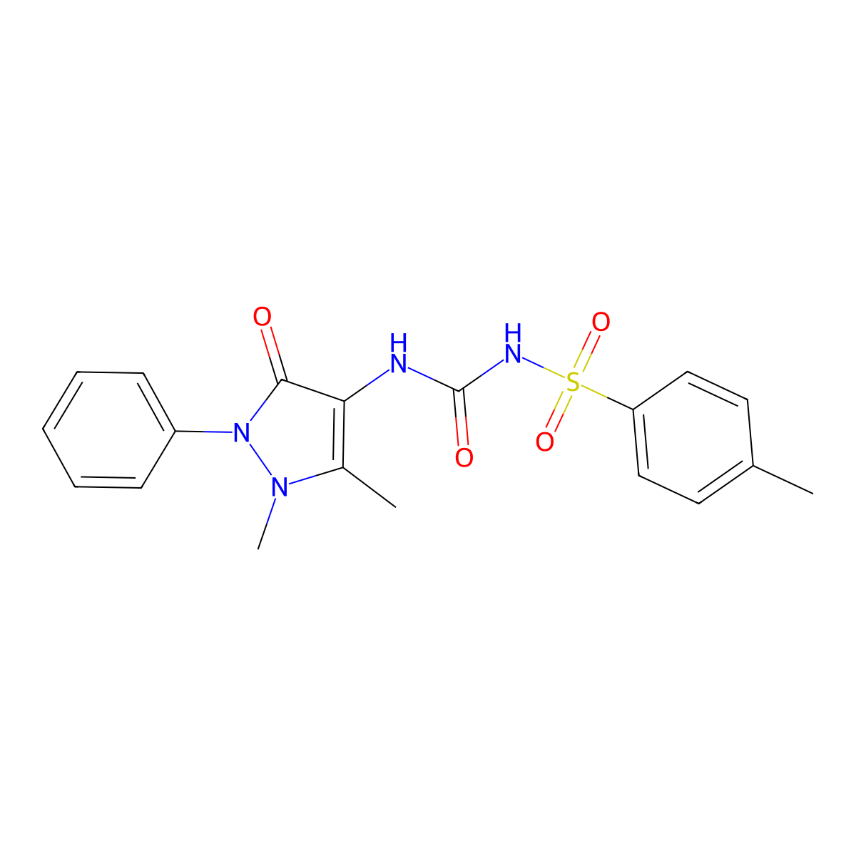 1-(1,5-Dimethyl-3-oxo-2-phenyl-4-pyrazolyl)-3-(4-methylphenyl)sulfonylurea molecular structure, CAS 326015-55-8