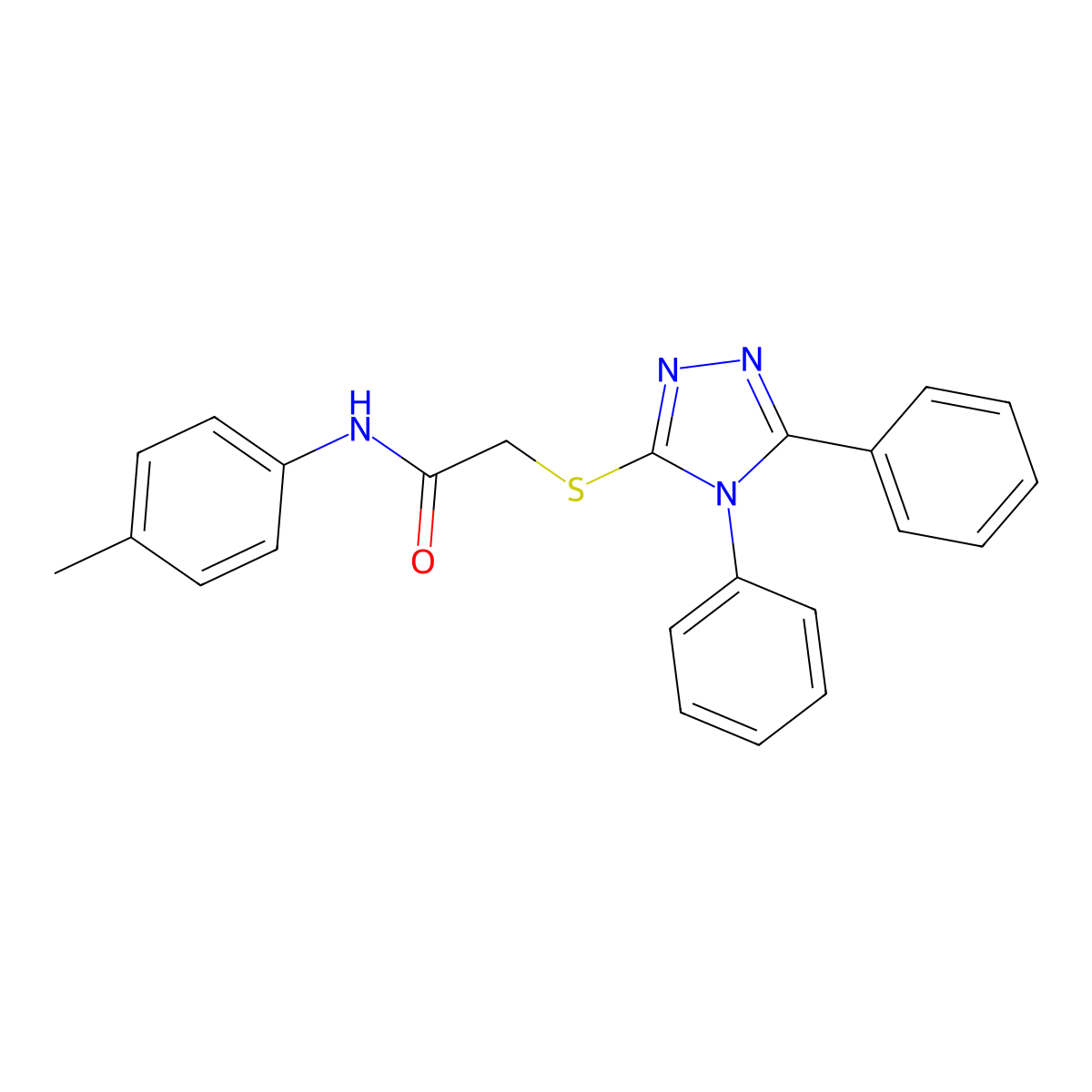 2-[(4,5-diphenyl-4H-1,2,4-triazol-3-yl)sulfanyl]-N-(4-methylphenyl)acetamide molecular structure, CAS 326015-56-9