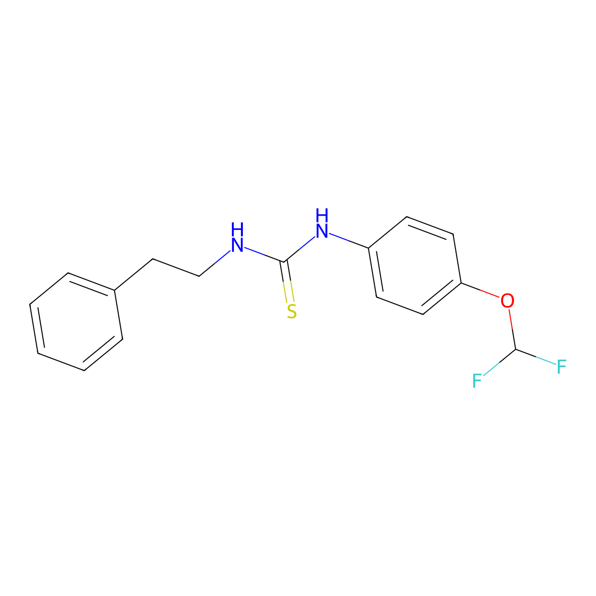 (E)-N'-(4-(difluoromethoxy)phenyl)-N-phenethylcarbamimidothioic acid molecular structure, CAS 326015-81-0