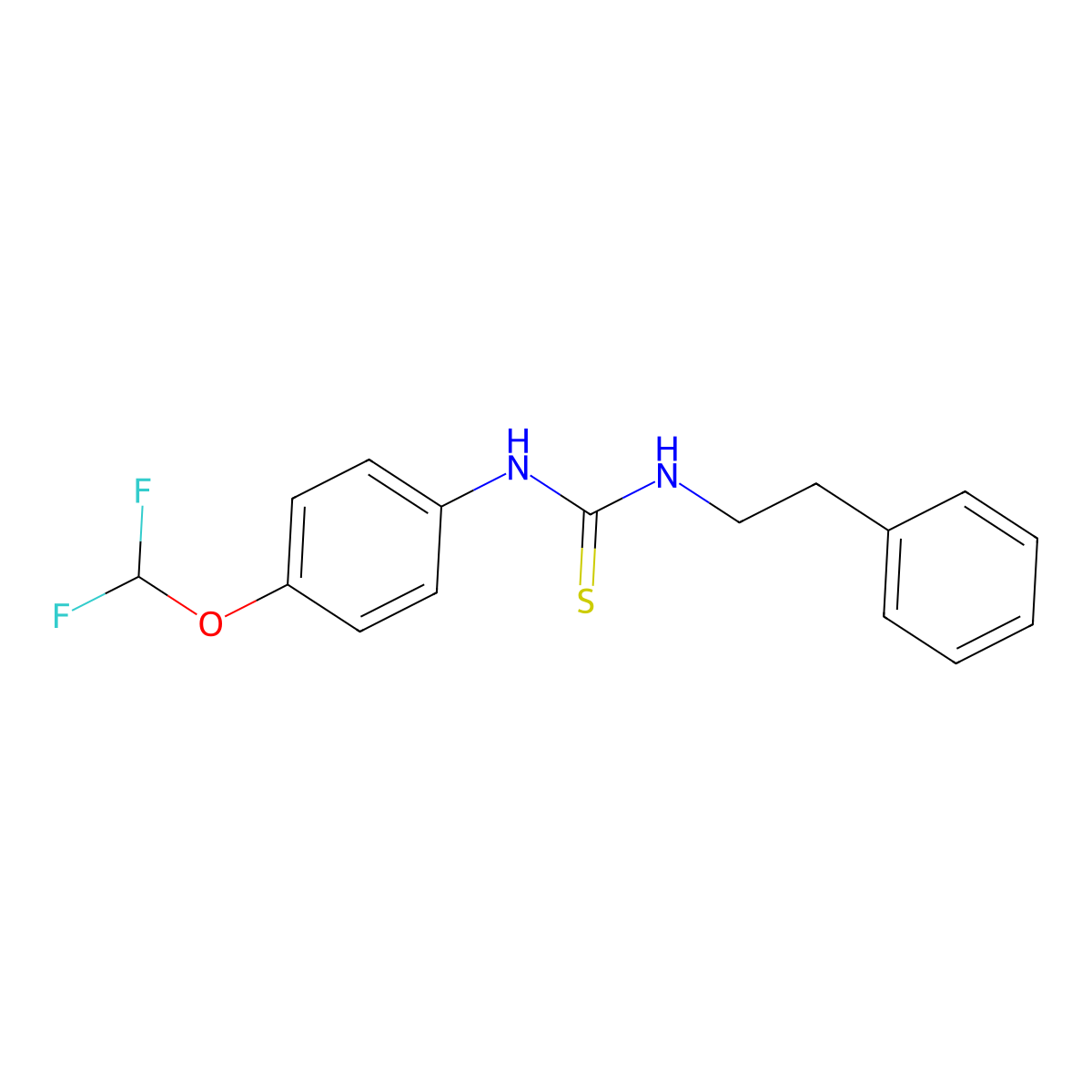 (E)-N'-(4-(difluoromethoxy)phenyl)-N-phenethylcarbamimidothioic acid molecular structure, CAS 326015-81-0