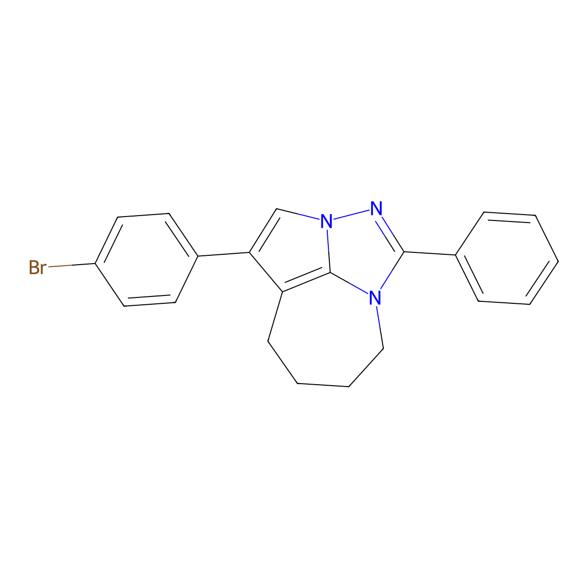 6-(4-Bromophenyl)-2-phenyl-1,3,4-triazatricyclo[5.4.1.0^{4,12}]dodeca-2,5,7(12)-triene molecular structure, CAS 326015-85-4