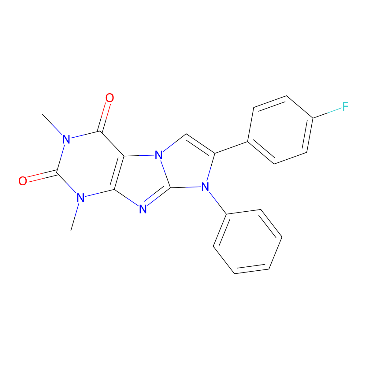7-(4-Fluorophenyl)-2,4-dimethyl-6-phenylpurino[7,8-a]imidazole-1,3-dione molecular structure, CAS 326016-20-0