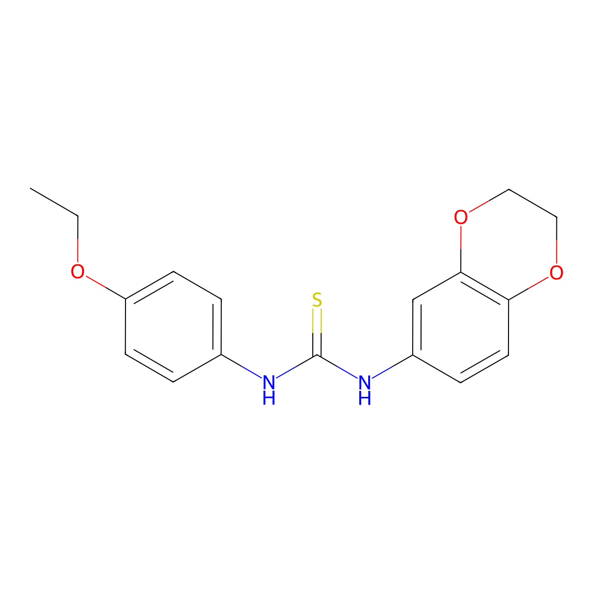 1-(2,3-Dihydro-1,4-benzodioxin-6-yl)-3-(4-ethoxyphenyl)thiourea molecular structure, CAS 326016-21-1