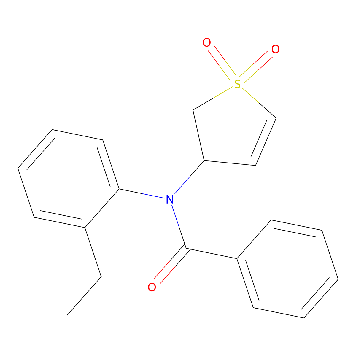 N-(1,1-dioxido-2,3-dihydrothien-3-yl)-N-(2-ethylphenyl)benzamide molecular structure, CAS 326016-76-6