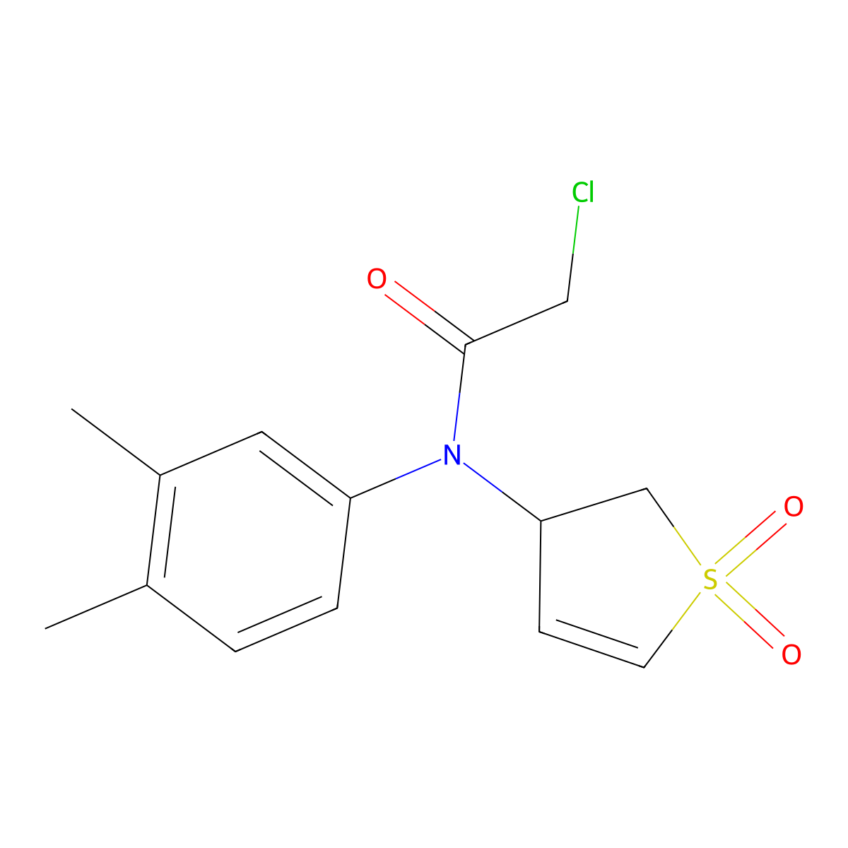 2-chloro-N-(3,4-dimethylphenyl)-N-(1,1-dioxo-2,3-dihydro-1lambda6-thiophen-3-yl)acetamide molecular structure, CAS 326017-12-3