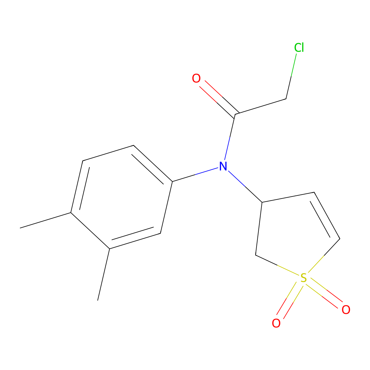 2-chloro-N-(3,4-dimethylphenyl)-N-(1,1-dioxo-2,3-dihydro-1lambda6-thiophen-3-yl)acetamide molecular structure, CAS 326017-12-3