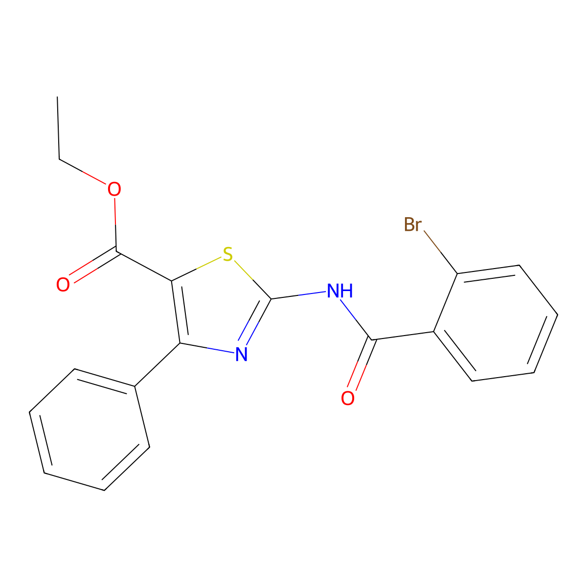 Ethyl 2-[(2-bromobenzoyl)amino]-4-phenyl-1,3-thiazole-5-carboxylate molecular structure, CAS 326017-62-3