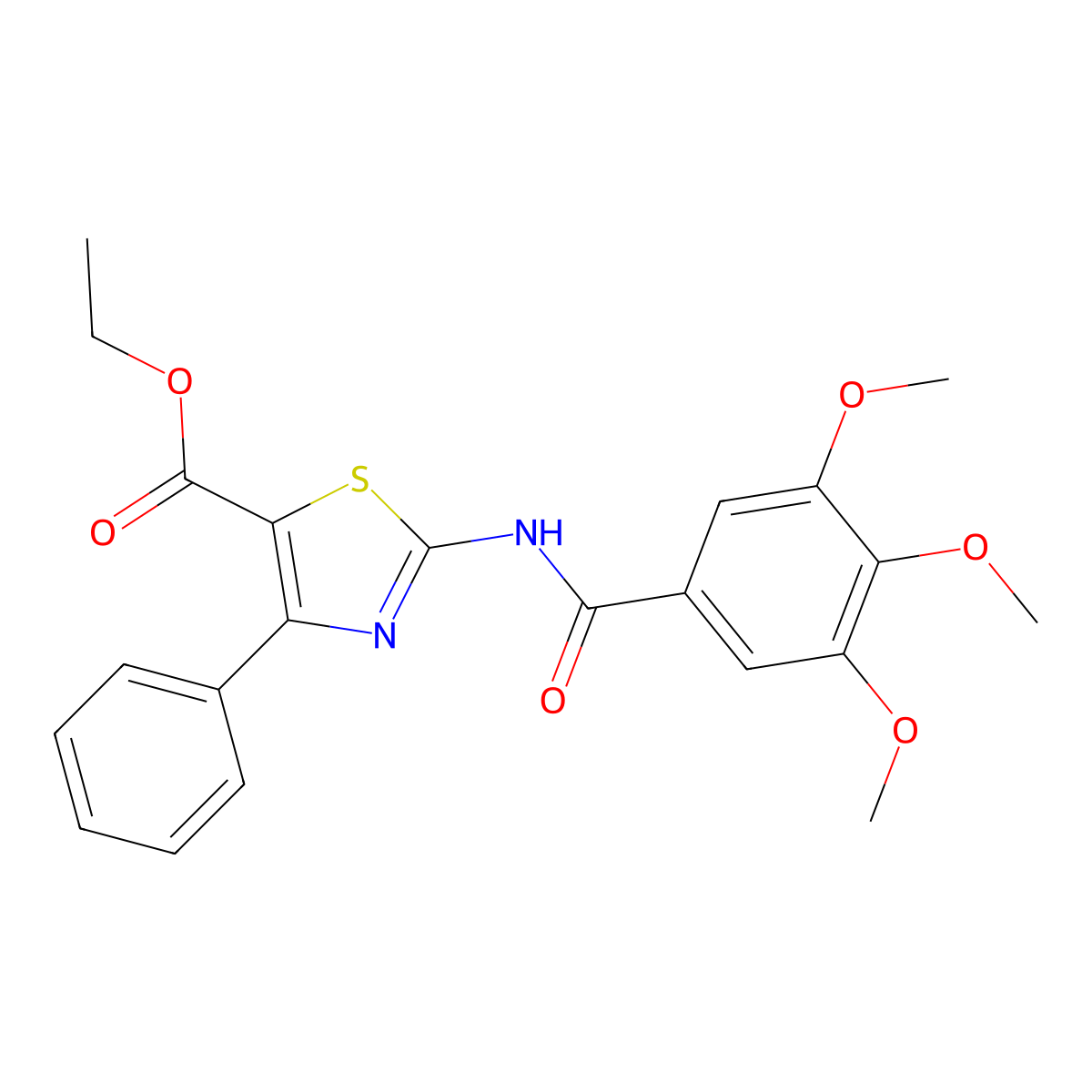 Ethyl 4-phenyl-2-(3,4,5-trimethoxybenzamido)thiazole-5-carboxylate molecular structure, CAS 326017-63-4