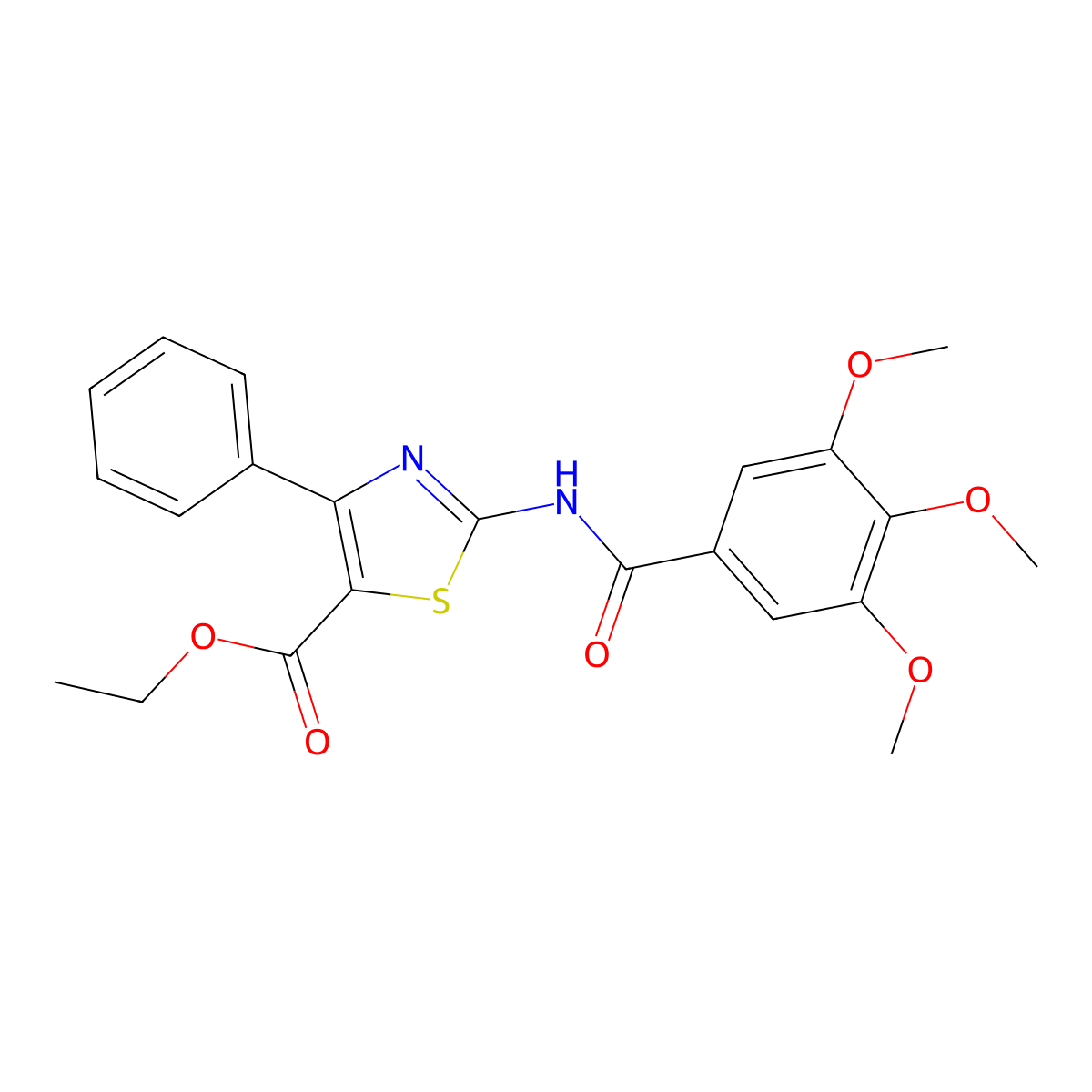 Ethyl 4-phenyl-2-(3,4,5-trimethoxybenzamido)thiazole-5-carboxylate molecular structure, CAS 326017-63-4