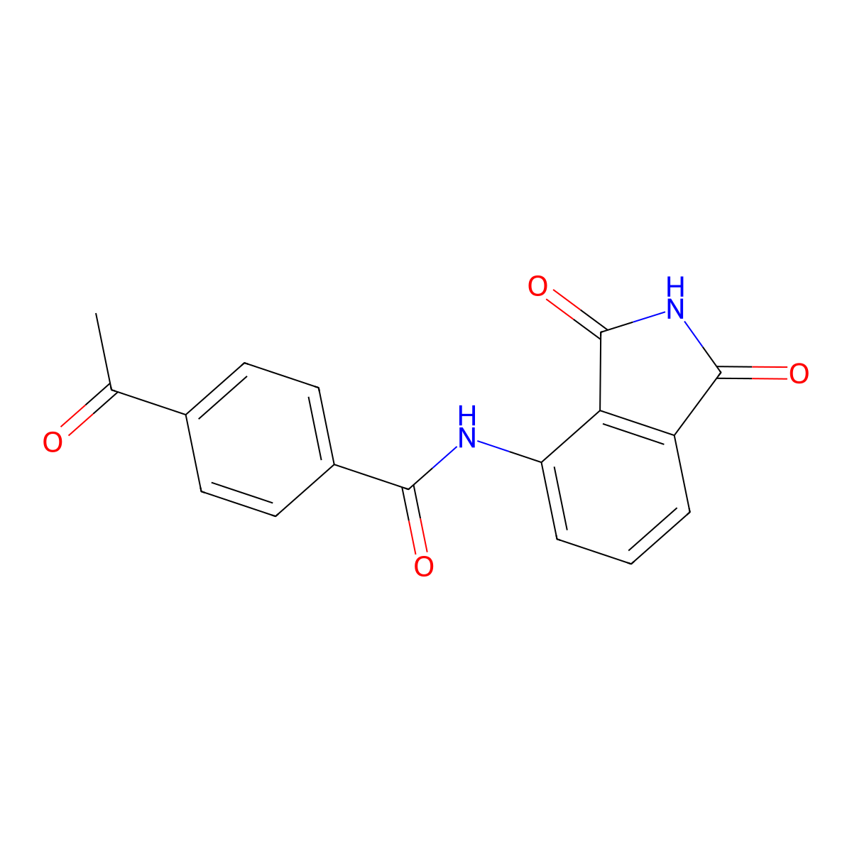 4-acetyl-N-(1,3-dioxoisoindolin-4-yl)benzamide molecular structure, CAS 326017-70-3