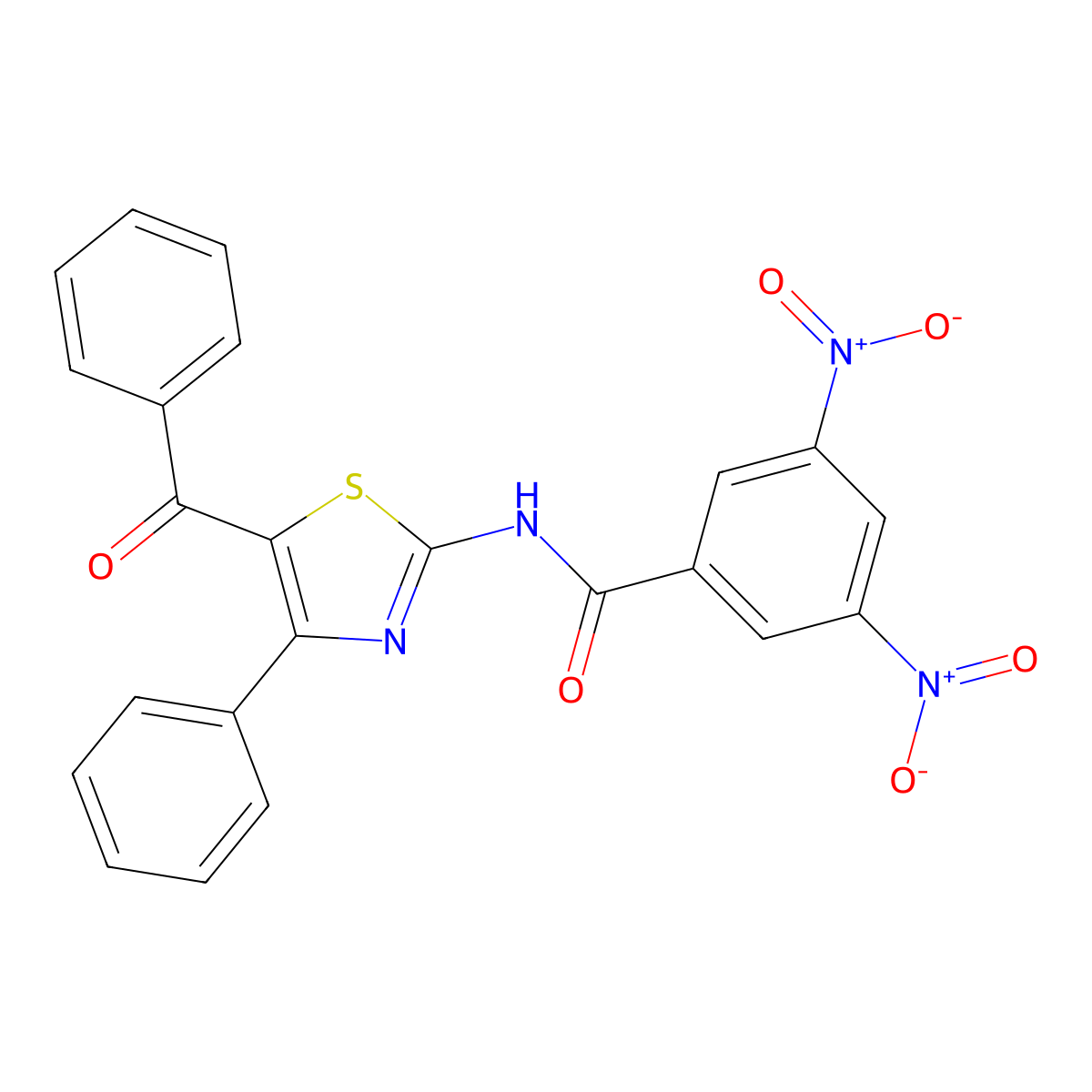 N-(5-benzoyl-4-phenyl-1,3-thiazol-2-yl)-3,5-dinitrobenzamide molecular structure, CAS 326017-71-4