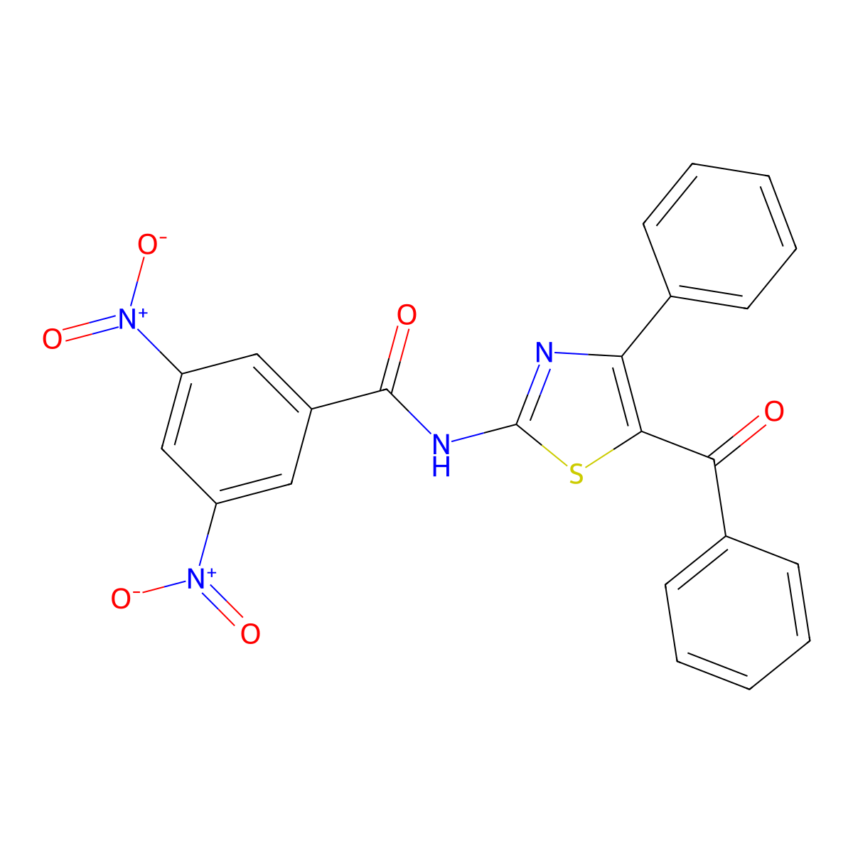 N-(5-benzoyl-4-phenyl-1,3-thiazol-2-yl)-3,5-dinitrobenzamide molecular structure, CAS 326017-71-4