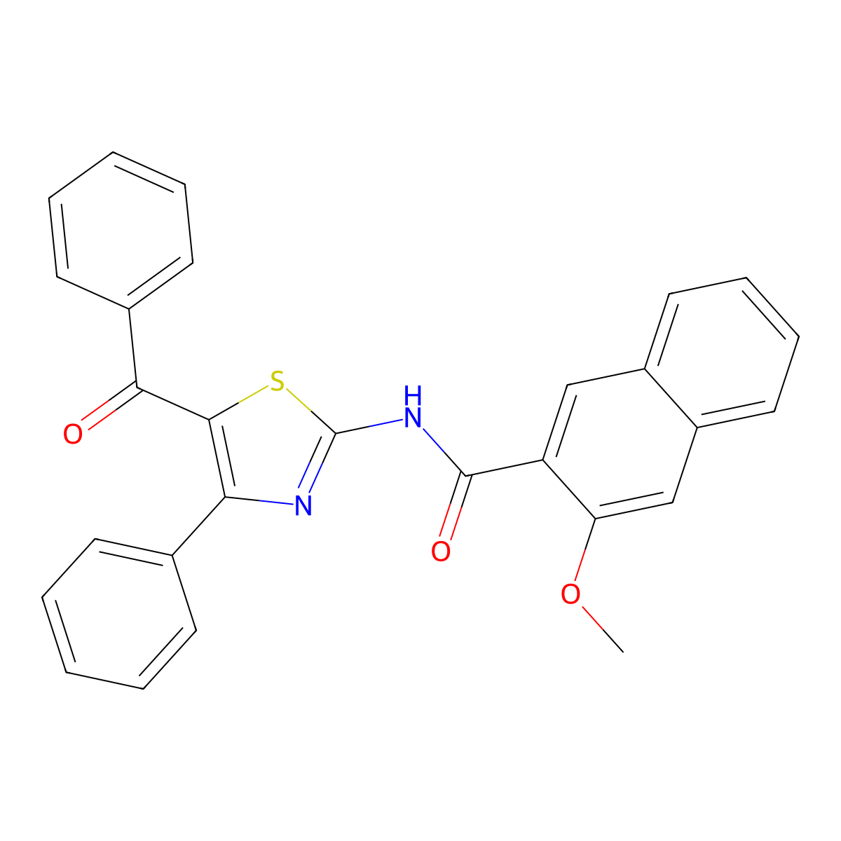 N-(5-benzoyl-4-phenyl-1,3-thiazol-2-yl)-3-methoxynaphthalene-2-carboxamide molecular structure, CAS 326017-75-8