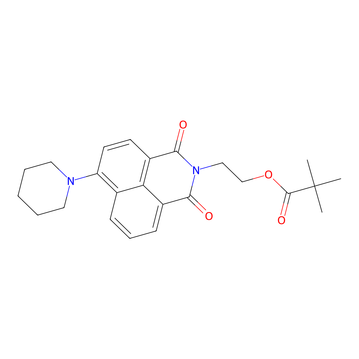 2-(1,3-dioxo-6-(piperidin-1-yl)-1H-benzo[de]isoquinolin-2(3H)-yl)ethyl pivalate molecular structure, CAS 326017-78-1