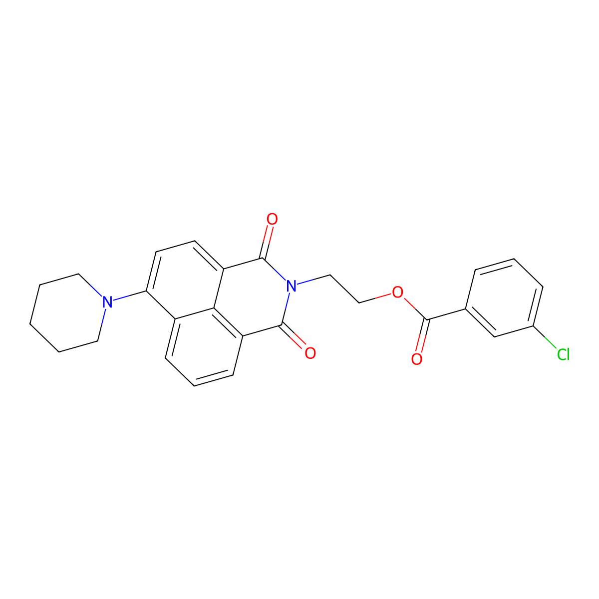2-(1,3-Dioxo-6-piperidin-1-ylbenzo[de]isoquinolin-2-yl)ethyl 3-chlorobenzoate molecular structure, CAS 326017-83-8