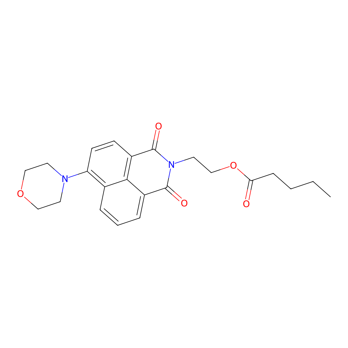 2-(6-Morpholin-4-yl-1,3-dioxobenzo[de]isoquinolin-2-yl)ethyl pentanoate molecular structure, CAS 326017-96-3