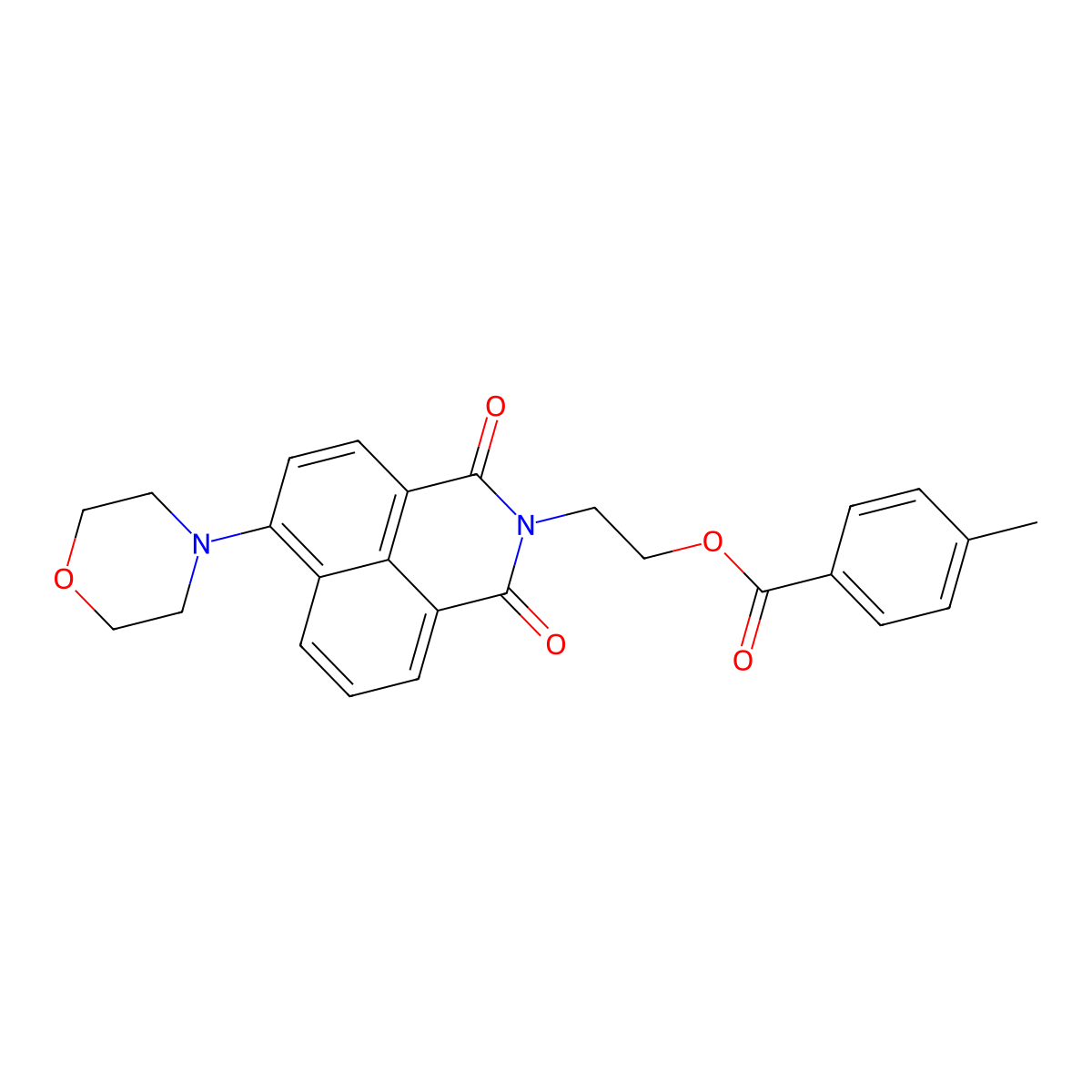 2-(6-Morpholin-4-yl-1,3-dioxobenzo[de]isoquinolin-2-yl)ethyl 4-methylbenzoate molecular structure, CAS 326017-98-5