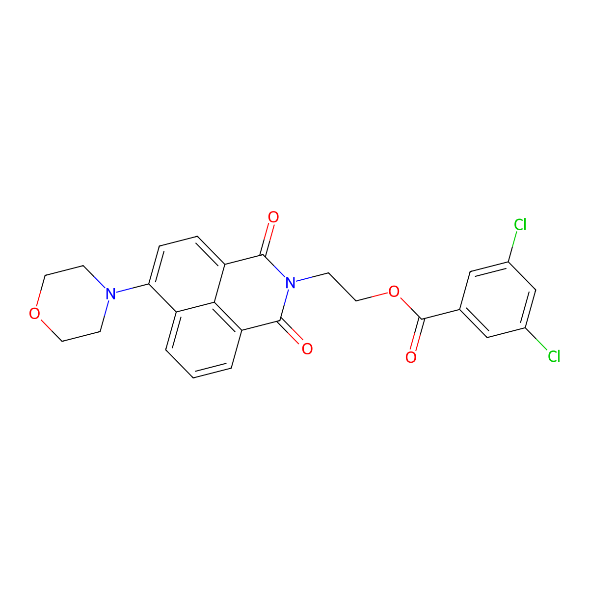 2-(6-Morpholin-4-yl-1,3-dioxobenzo[de]isoquinolin-2-yl)ethyl 3,5-dichlorobenzoate molecular structure, CAS 326018-00-2