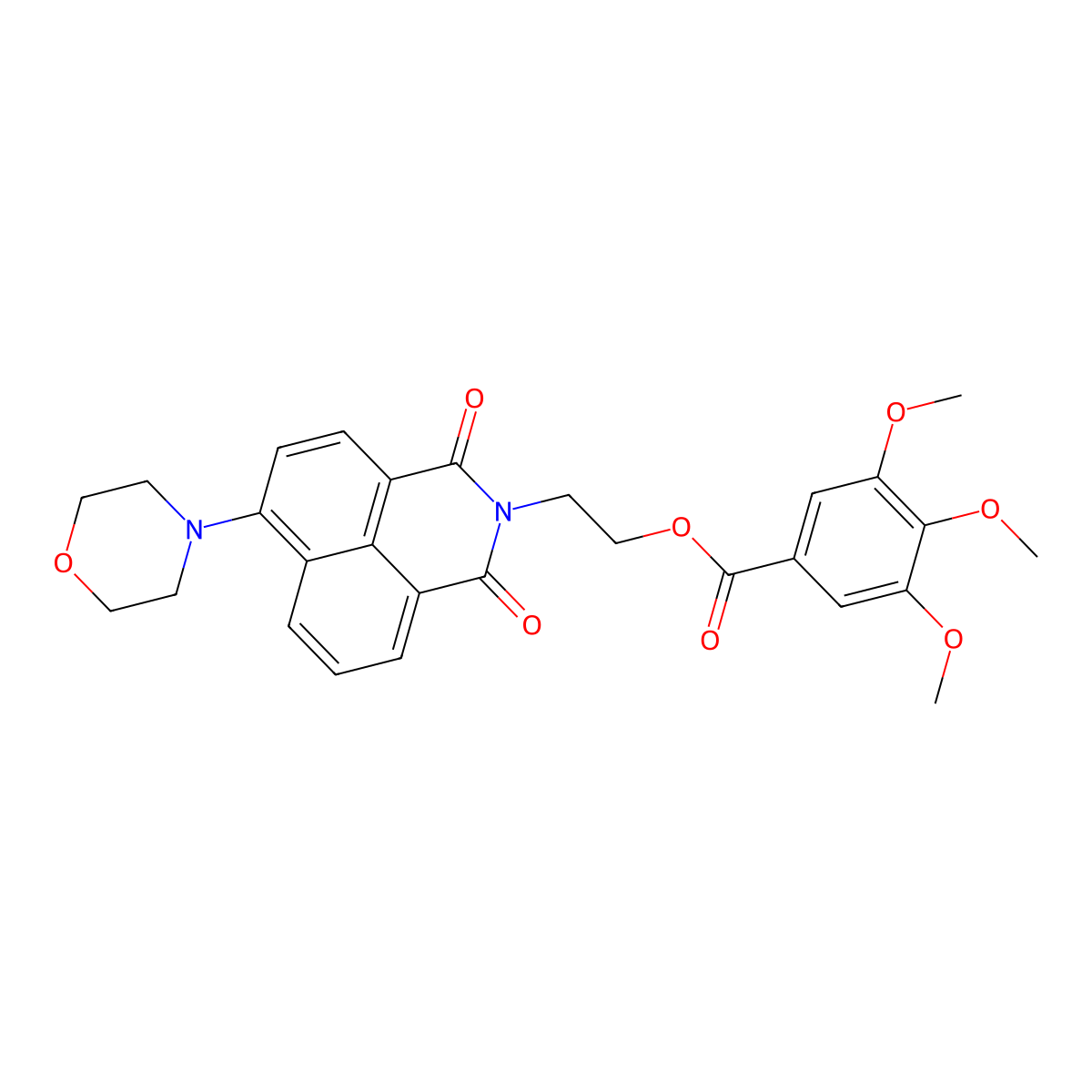2-(6-Morpholin-4-yl-1,3-dioxobenzo[de]isoquinolin-2-yl)ethyl 3,4,5-trimethoxybenzoate molecular structure, CAS 326018-02-4