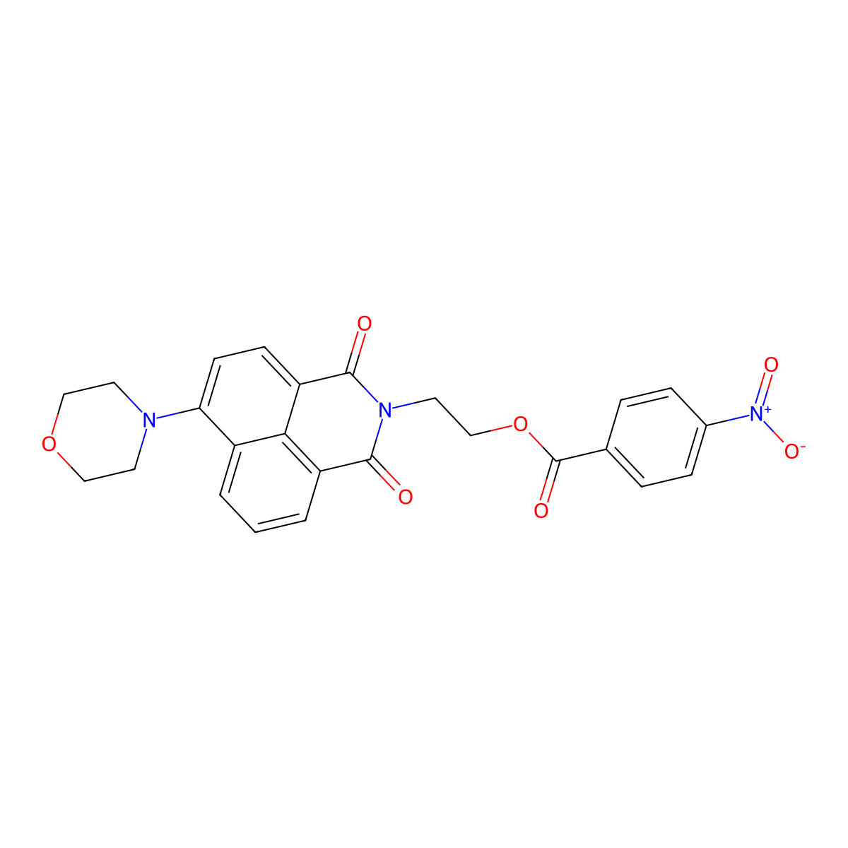 2-(6-Morpholin-4-yl-1,3-dioxobenzo[de]isoquinolin-2-yl)ethyl 4-nitrobenzoate molecular structure, CAS 326018-03-5