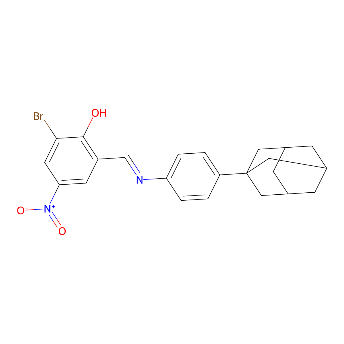 2-((E)-{[4-(1-adamantyl)phenyl]imino}methyl)-6-bromo-4-nitrophenol molecular structure, CAS 326018-26-2