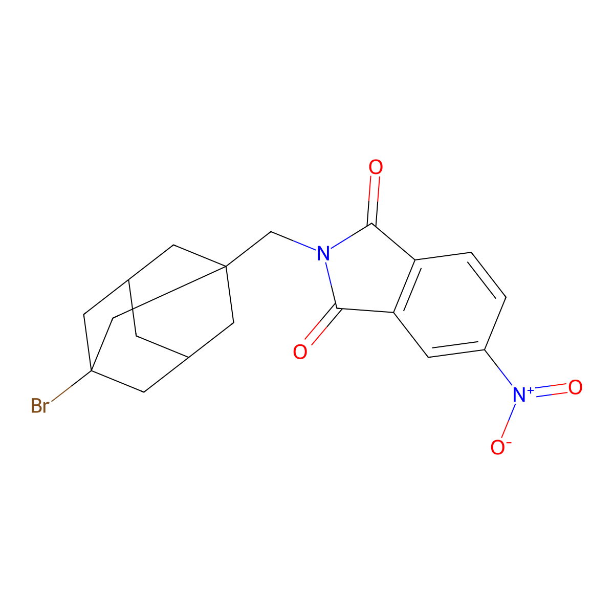 2-[(3-Bromo-1-adamantyl)methyl]-5-nitroisoindole-1,3-dione molecular structure, CAS 326018-27-3
