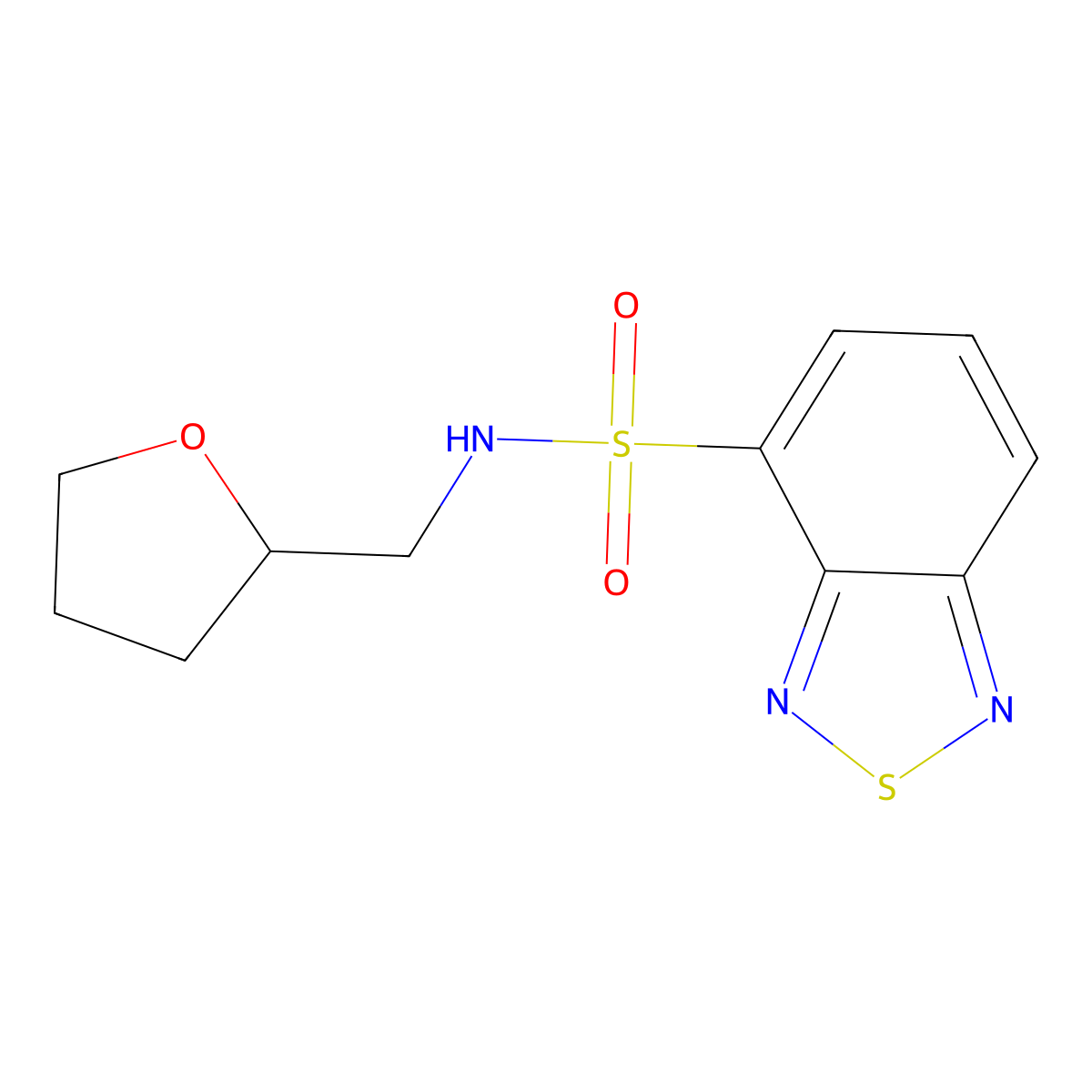 N-(oxolan-2-ylmethyl)-2,1,3-benzothiadiazole-4-sulfonamide molecular structure, CAS 326019-81-2