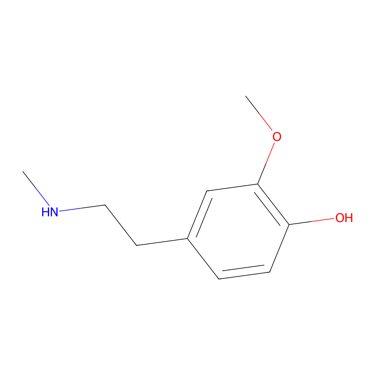 2-Methoxy-4-(2-(methylamino)ethyl)phenol molecular structure, CAS 32602-66-7