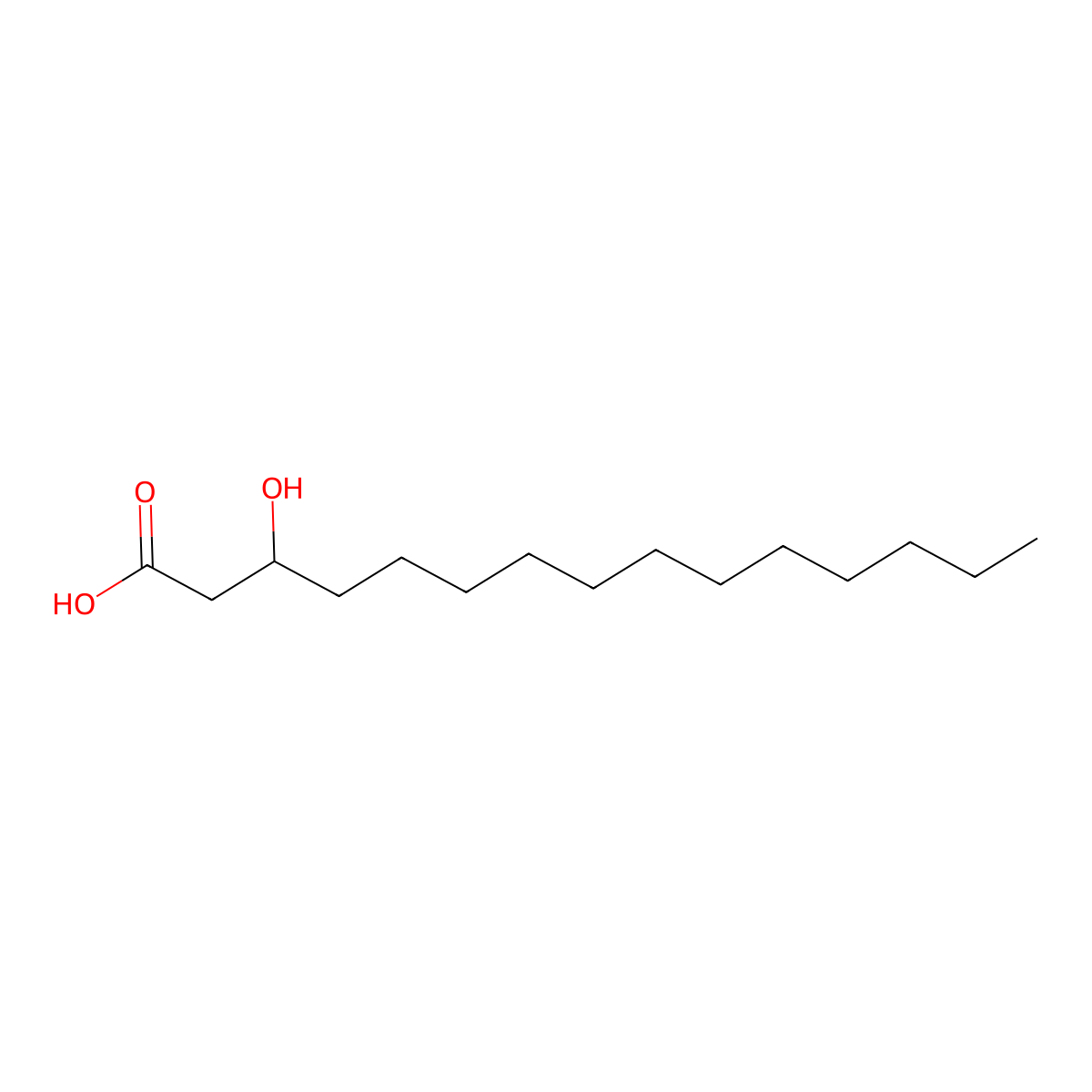 3-Hydroxypentadecanoic acid molecular structure, CAS 32602-70-3