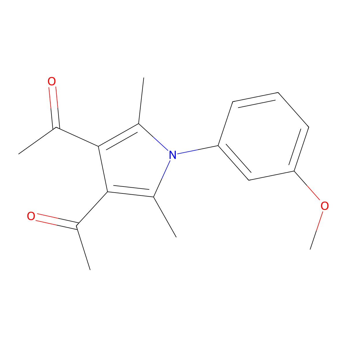 1-[4-Acetyl-1-(3-methoxyphenyl)-2,5-dimethylpyrrol-3-yl]ethanone molecular structure, CAS 326020-52-4