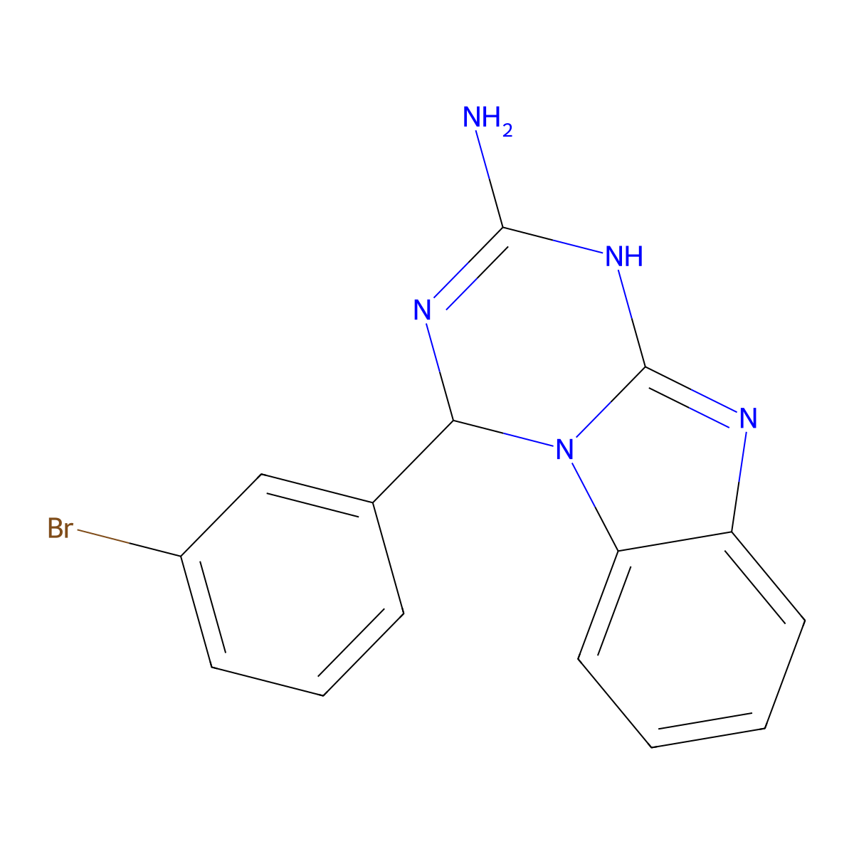 4-(3-Bromophenyl)-1,4-dihydro[1,3,5]triazino[1,2-a]benzimidazol-2-amine molecular structure, CAS 326021-81-2
