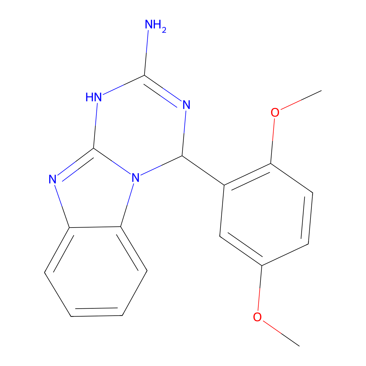 4-(2,5-Dimethoxyphenyl)-1,4-dihydro[1,3,5]triazino[1,2-a]benzimidazol-2-amine molecular structure, CAS 326021-82-3