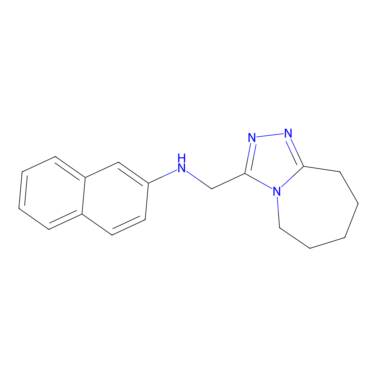 N-({5H,6H,7H,8H,9H-[1,2,4]triazolo[4,3-a]azepin-3-yl}methyl)naphthalen-2-amine molecular structure, CAS 326021-83-4