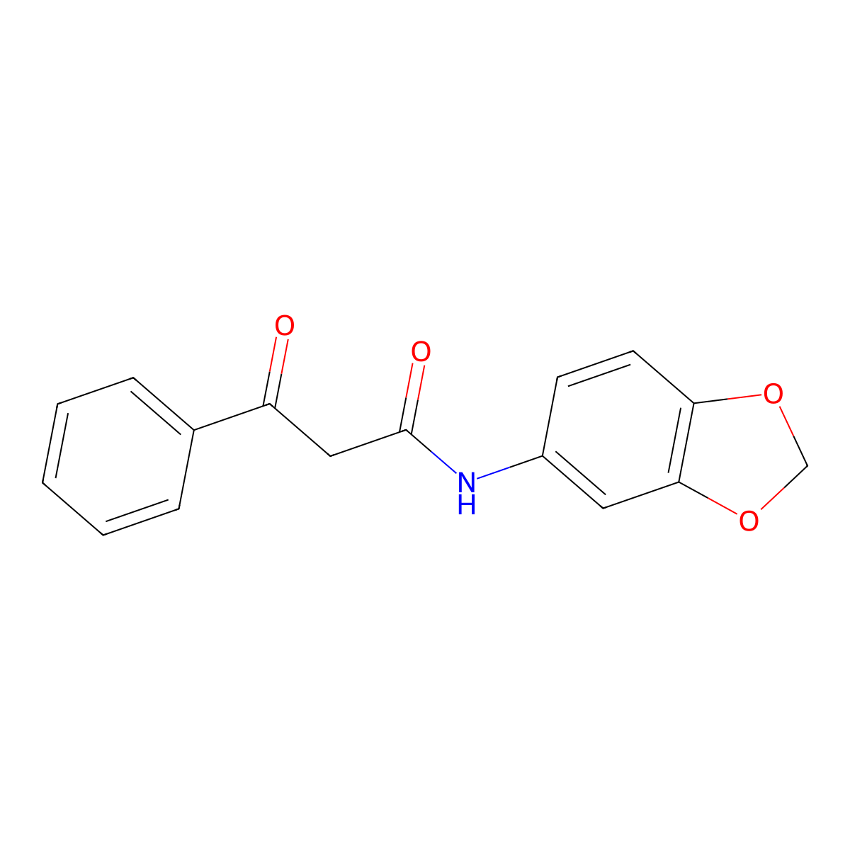 N-Benzo[1,3]dioxol-5-yl-3-oxo-3-phenyl-propionamide molecular structure, CAS 326021-94-7