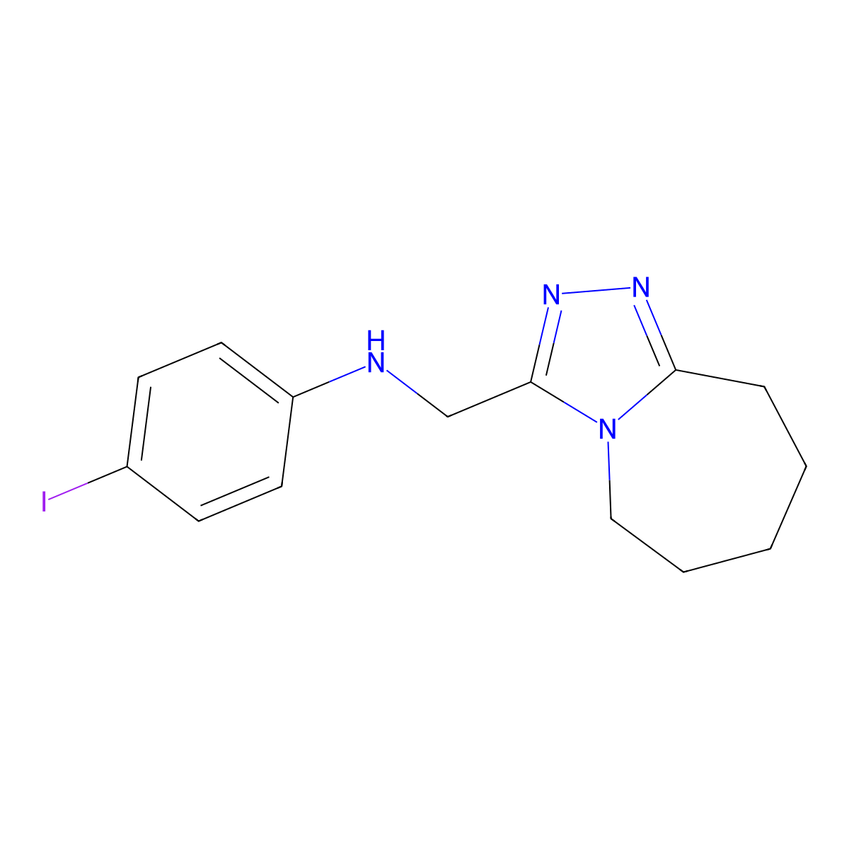 4-iodo-N-({5H,6H,7H,8H,9H-[1,2,4]triazolo[4,3-a]azepin-3-yl}methyl)aniline molecular structure, CAS 326022-34-8