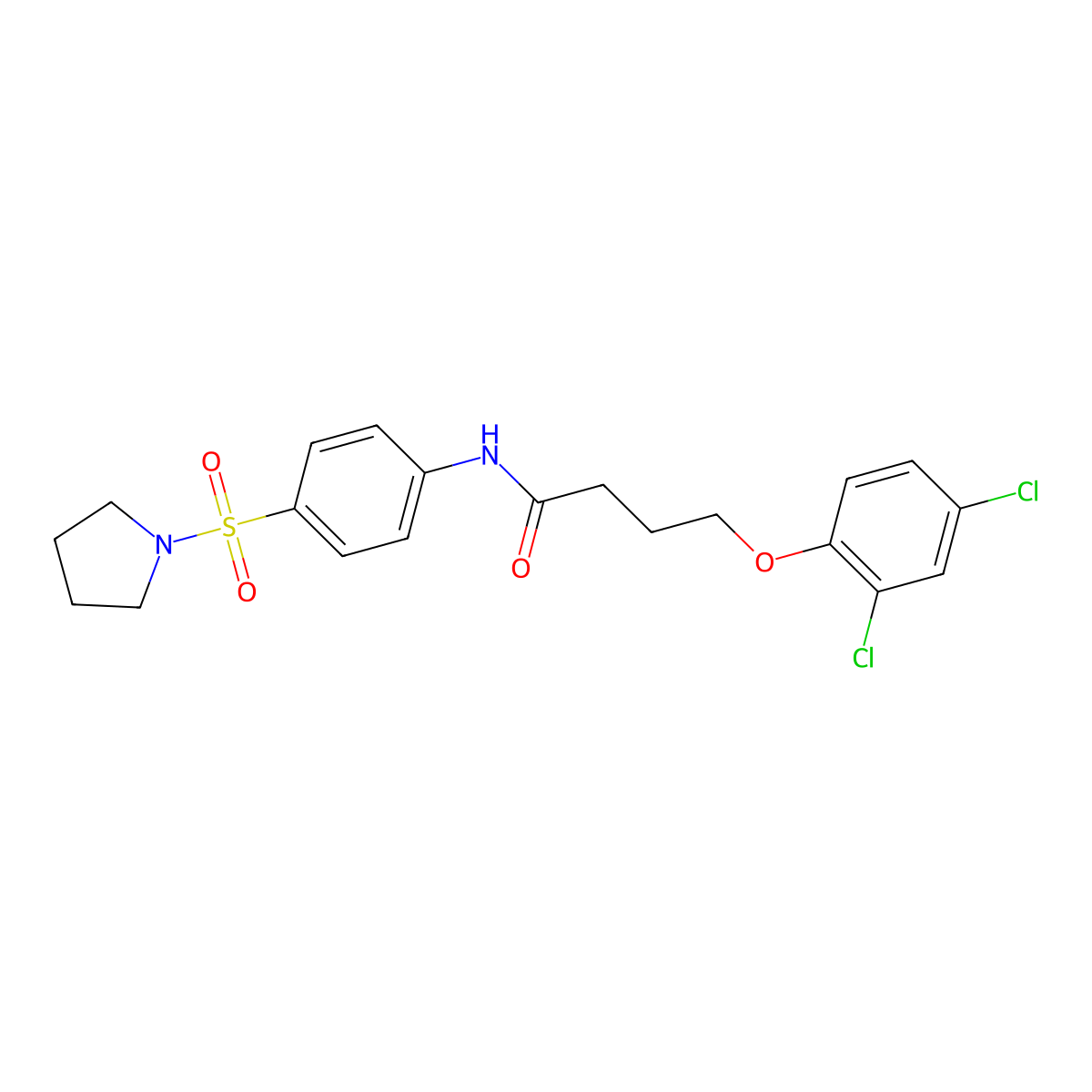 4-(2,4-dichlorophenoxy)-N-[4-(1-pyrrolidinylsulfonyl)phenyl]butanamide molecular structure, CAS 326022-68-8