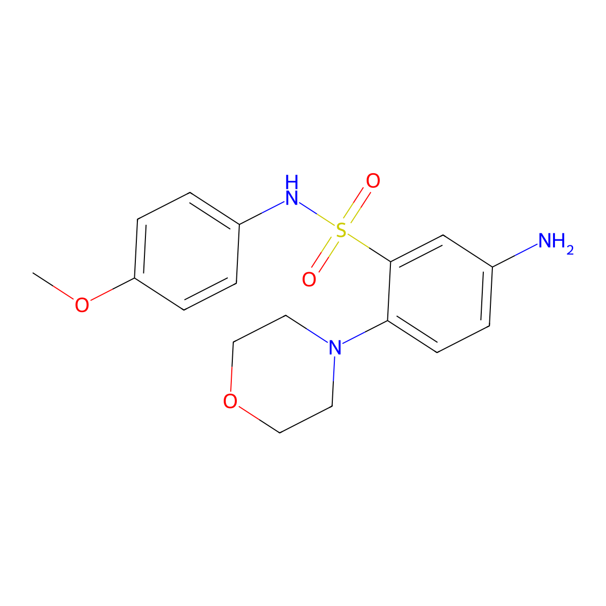 5-Amino-N-(4-methoxy-phenyl)-2-morpholin-4-yl-benzenesulfonamide molecular structure, CAS 326022-98-4