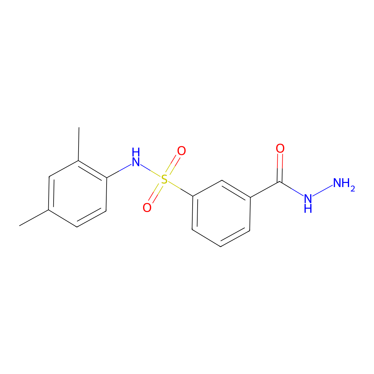 N-(2,4-dimethylphenyl)-3-(hydrazinecarbonyl)benzene-1-sulfonamide molecular structure, CAS 326023-03-4