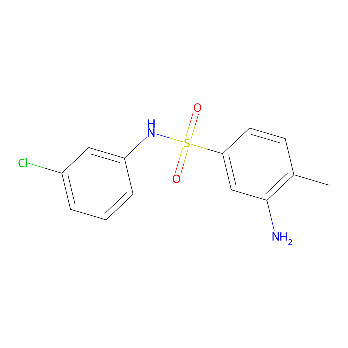 3-amino-N-(3-chlorophenyl)-4-methylbenzene-1-sulfonamide molecular structure, CAS 326023-04-5