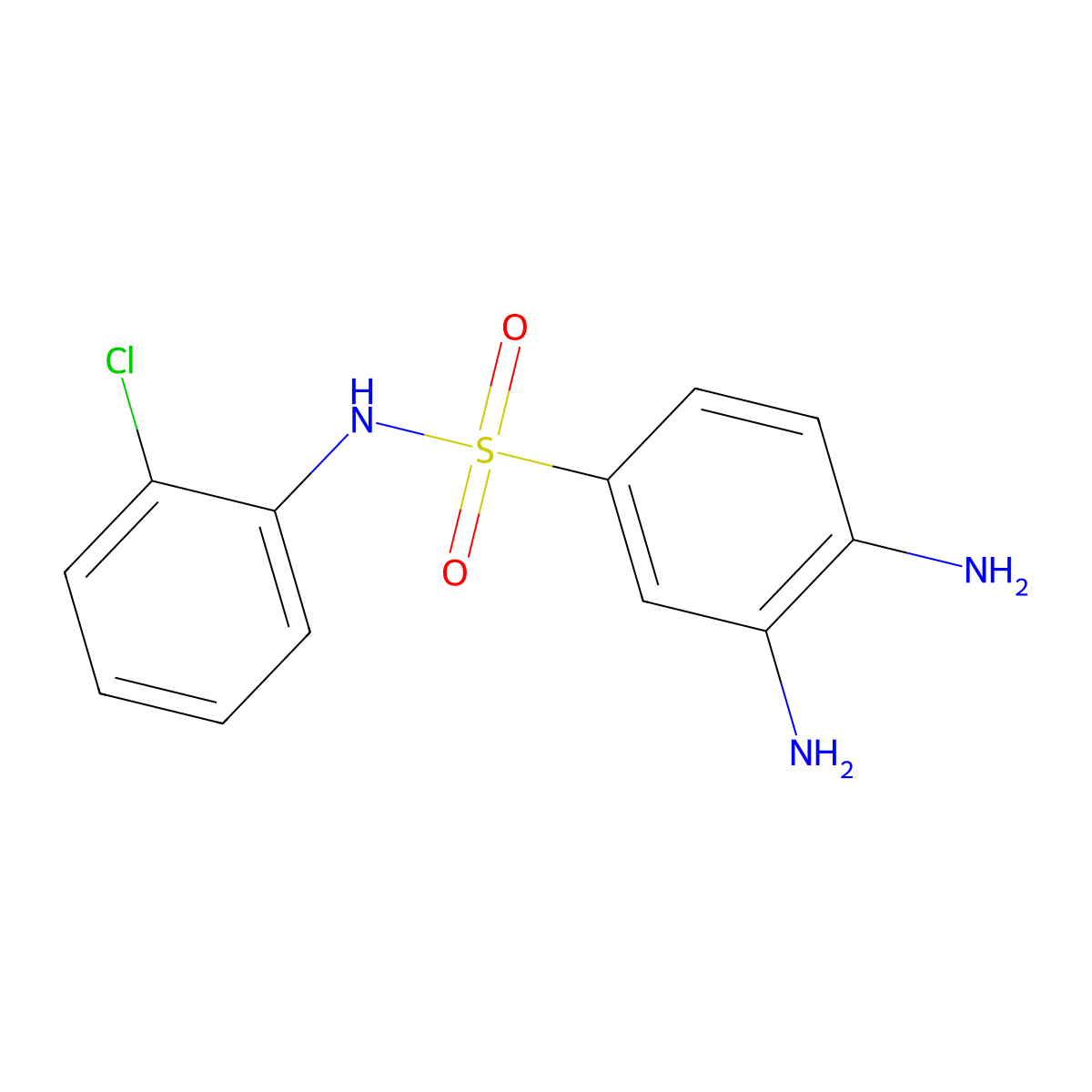 3,4-diamino-N-(2-chlorophenyl)benzenesulfonamide molecular structure, CAS 326023-07-8
