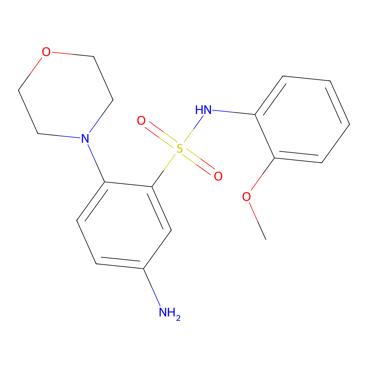 5-Amino-N-(2-methoxy-phenyl)-2-morpholin-4-yl-benzenesulfonamide molecular structure, CAS 326023-21-6