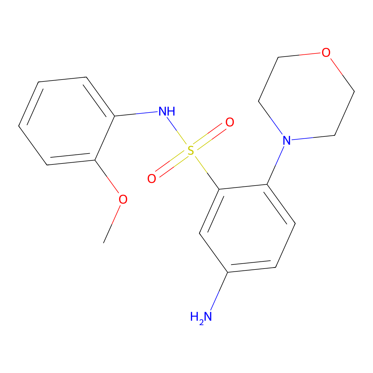 5-Amino-N-(2-methoxy-phenyl)-2-morpholin-4-yl-benzenesulfonamide molecular structure, CAS 326023-21-6