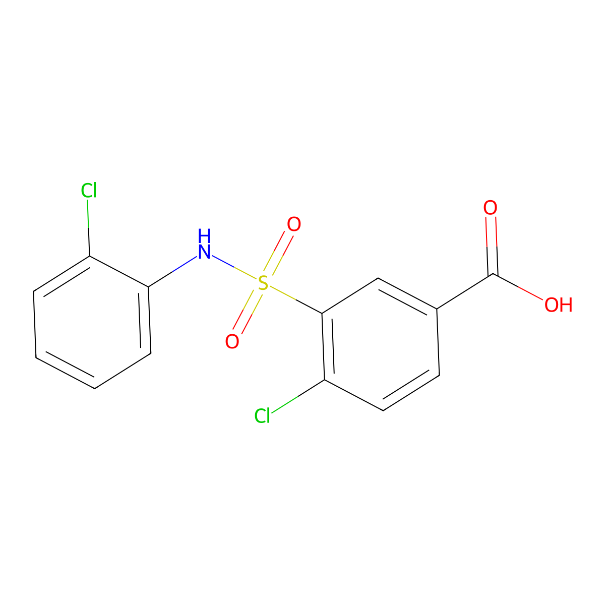 4-chloro-3-[(2-chlorophenyl)sulfamoyl]benzoic Acid molecular structure, CAS 326023-22-7